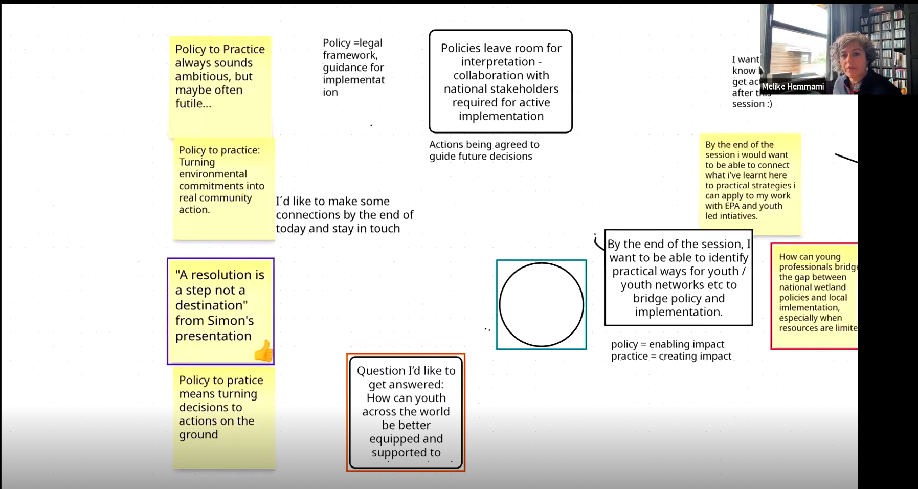 Youth participants brainstorm ideas on how to bridge policy and practice during an interactive session of the EAF Forum 2025.