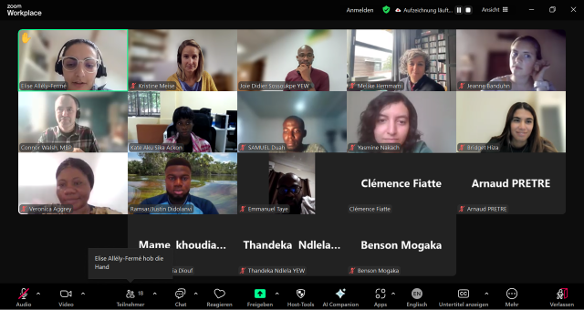 The pictures shows a screenshot of the online participants of the 5th East Atlantic Flyway Youth Forum