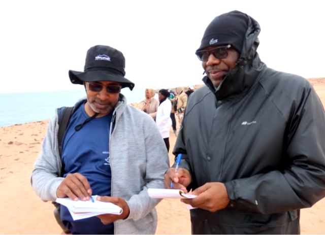Workshop participants noting the number of birds counted.