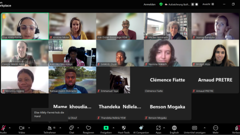 The pictures shows a screenshot of the online participants of the 5th East Atlantic Flyway Youth Forum